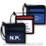 Neck Wallet w/ Two Zipper Pockets & Clear Pocket